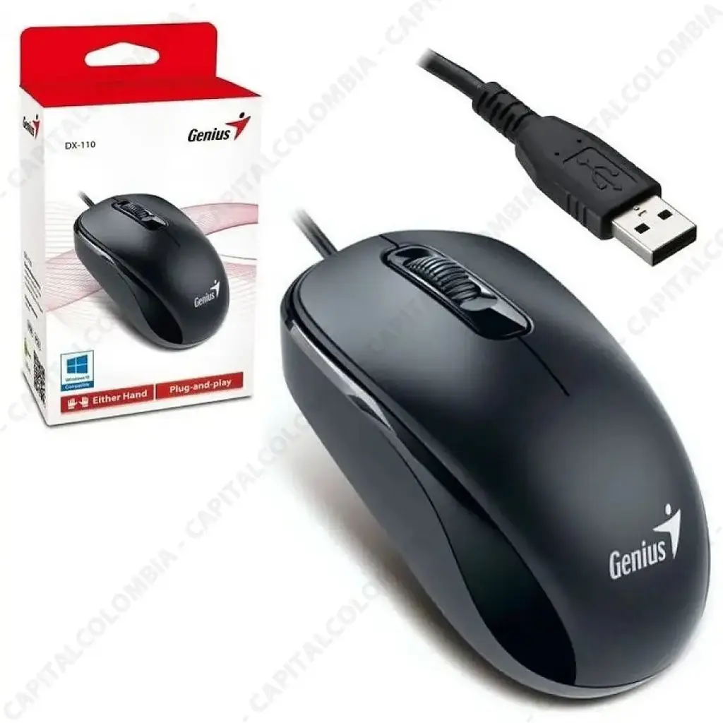 Mouse Alámbrico Genius DX-110 USB negro