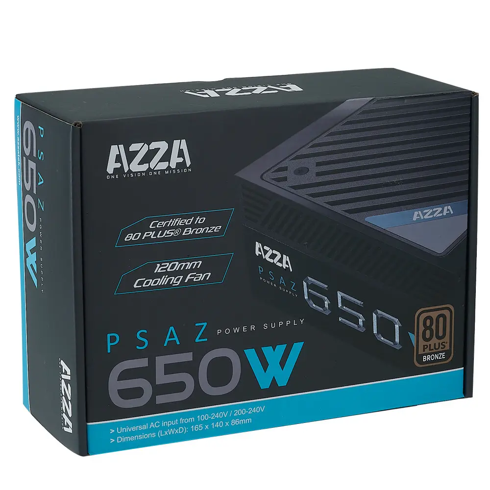 FUENTE REAL 650W AZZA 80PLUS BRONZE