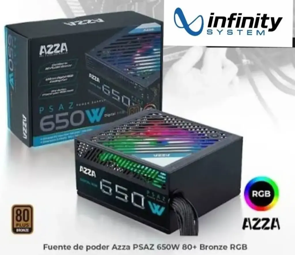 Fuente de poder AZZA 650W 80+ Bronze