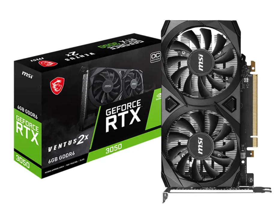 TARJETA DE VIDEO MSI RTX 3050 6GB GDDR6 VENTUS 2X