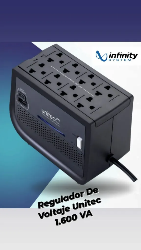 Reguldor de Voltaje Unitec 1600 va /800w