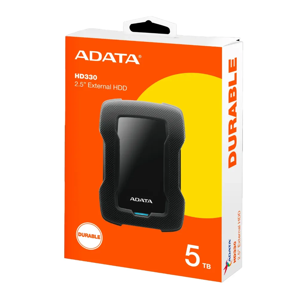 Disco Externo Adata Antigolpes Hd330 5tb Usb 3.2 (Negro)