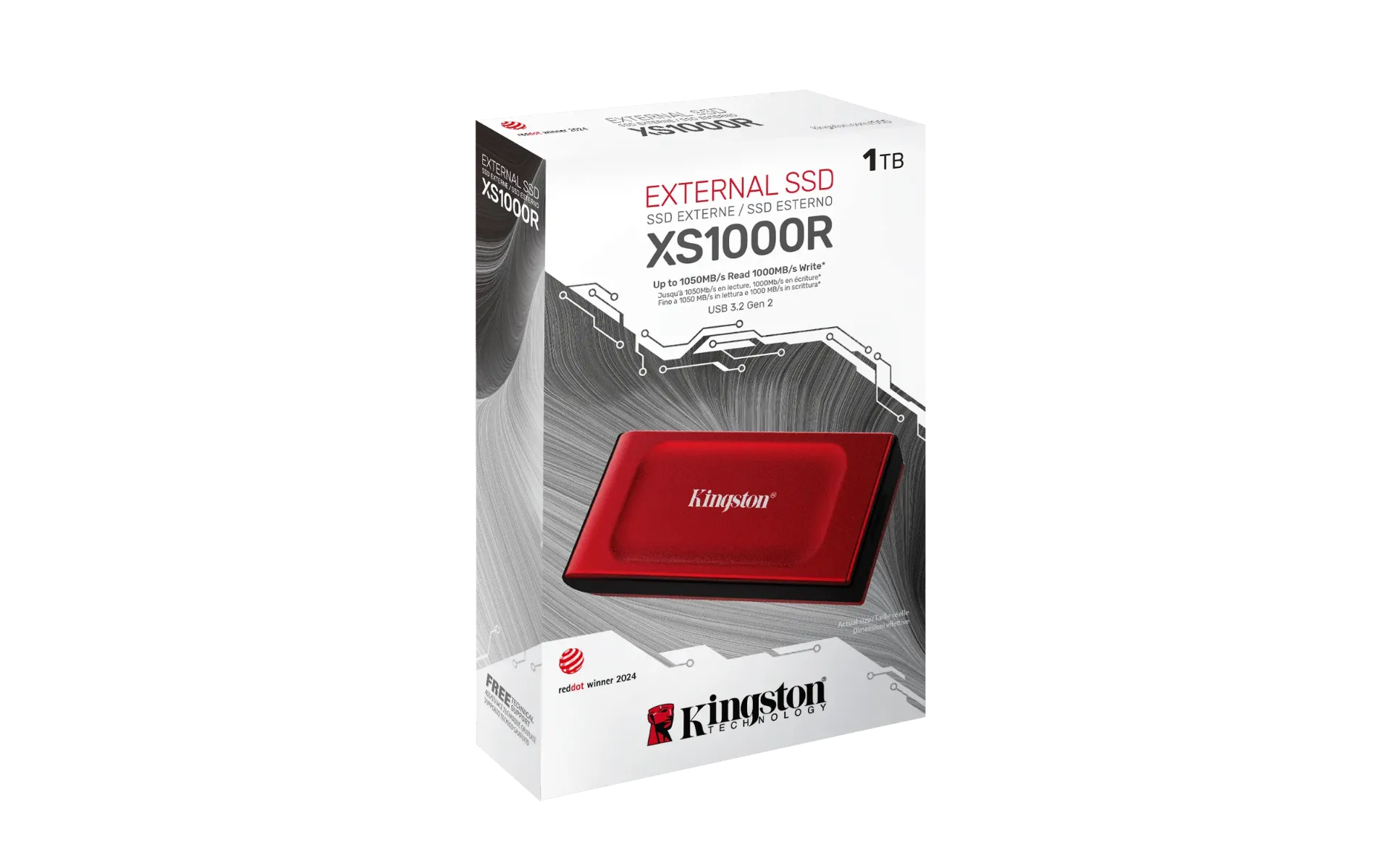 Disco Estado Solido Externo SSD KINGSTON XS1000 1TB Rojo