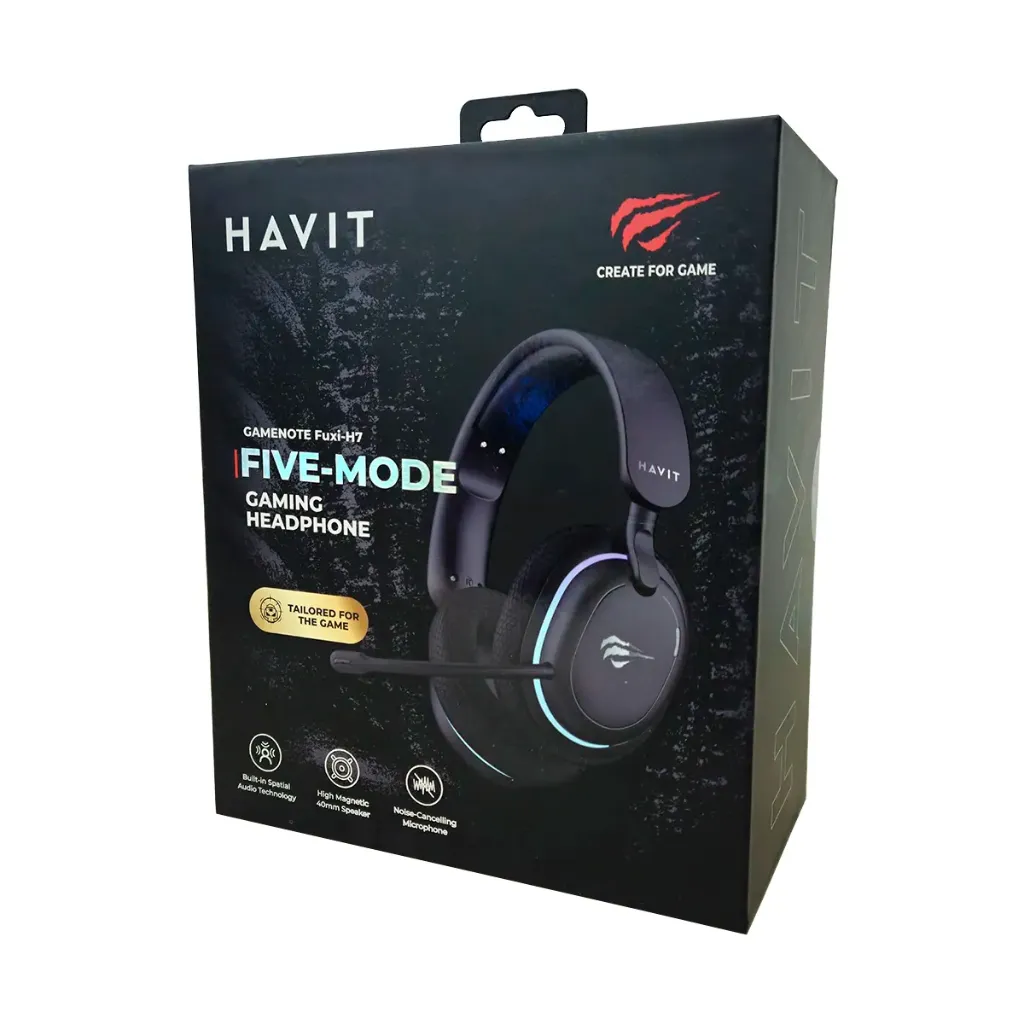Havit Fuxi-H7 Auriculares Inalámbrico y alámbrico Diadema Juego USB Tipo C Bluetooth Negro