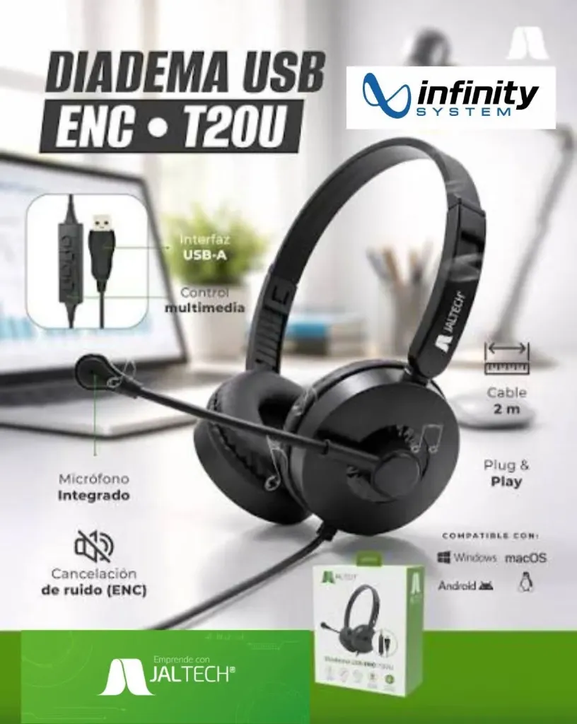 DIADEMA JALTECH USB ENC – T20U