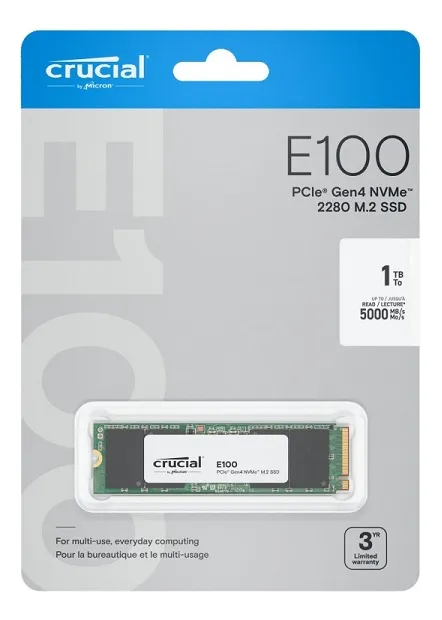 Disco Sólido M.2 Crucial E100 1TB Nvme 2280 CT1000E100SSD8