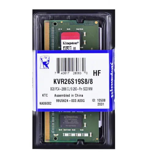 Memoria Ram Ddr4 8GB Kingston para Portátil 2666 MHZ KVR26S19S8/8
