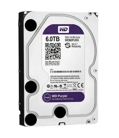 Disco Duro 6TB para DVR Western Digital Purple 3.5" SATA 3 6G WD63PURZ