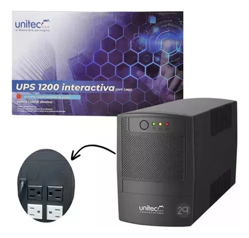 Ups Unitec Interactiva 1200 JNP-U1200 800VA 480W